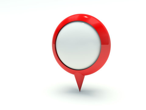 Map pointer in red. 3d render