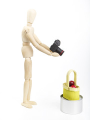 wooden doll photographer
