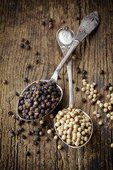 black and white peppers