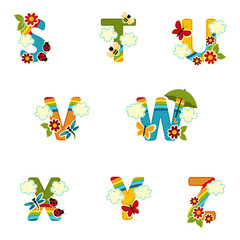 Fototapeta premium alphabet rainbow from S to Z - vector illustration