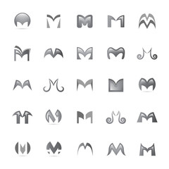 Unusual Letters Set - Isolated On White Background