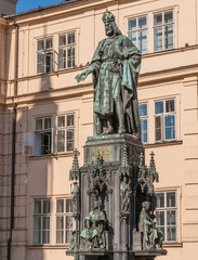Fototapeta premium Statue of King Charles IV in Prague, Czech Republic