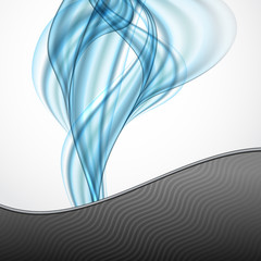 Abstract Blue Wavy Background.