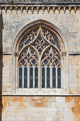 Batalha Monastery. Tracery Gothic window in Capela do Fundador