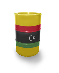 Barrel with Libyan flag
