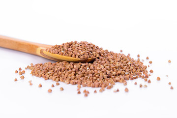 buckwheat groats and spoon