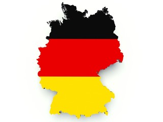 Map of Germany with flag colors.