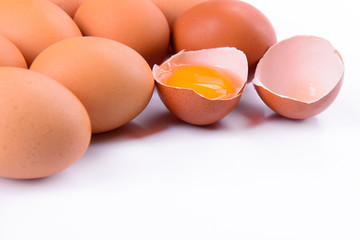 heap of eggs isolated