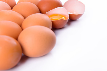 heap of eggs isolated