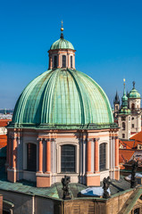 Fototapeta premium Close up at dome of Salvator Church, Prague, Czech Republic