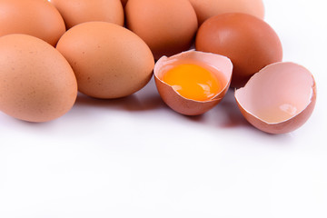 heap of eggs isolated