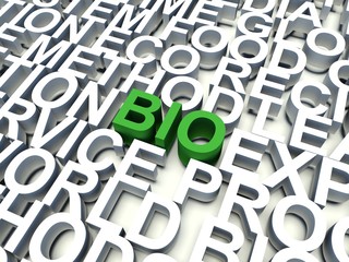 Word Bio in green. Keyword concept.