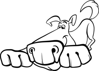 funny dog cartoon coloring page