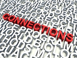 Word Connections in red. Keyword concept.