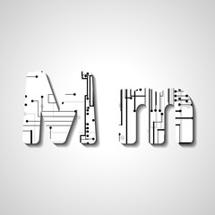 Colorful letter alphabet, abstract illustration