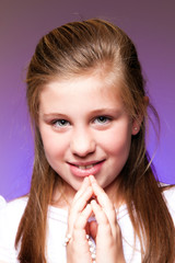 Naklejka premium Girl in her First Communion Day