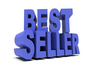 Advertising words Best seller in blue. 3d render