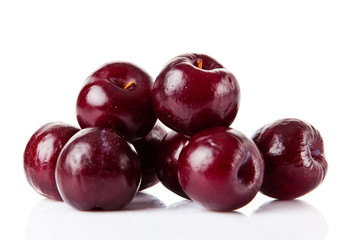 plums  fruit isolated on white background
