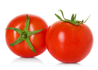 Two tomato isolated on white background