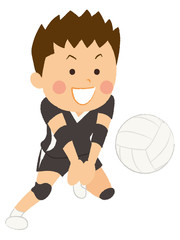 バレーボール　レシーブ　男性