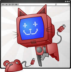 Digital Cat & Mouse Cartoon Characters