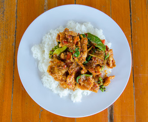 Fried rice with Spicy wild boar.