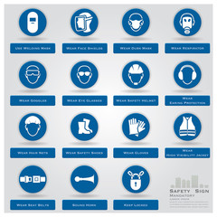 Mandatory Safety Sign Icons Set
