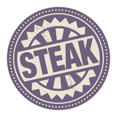 Abstract stamp or label with the text Steak written inside