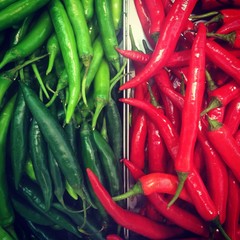 Red and green chilli