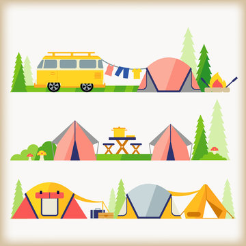 vector of camping