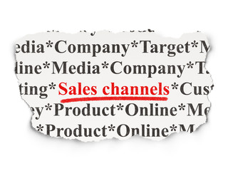 Advertising concept: Sales Channels on Paper background