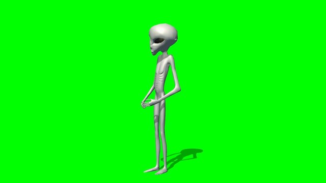 Alien talking -  green screen