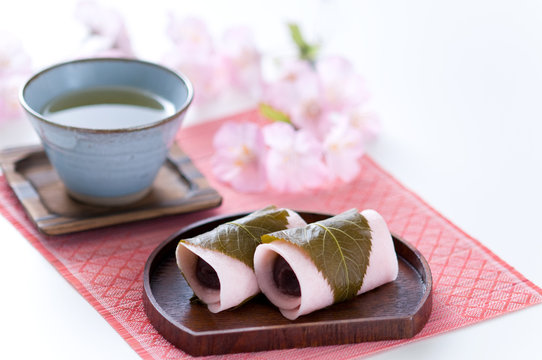 桜餅　お茶