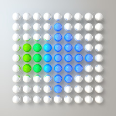 Icon of right made ​​with ball
