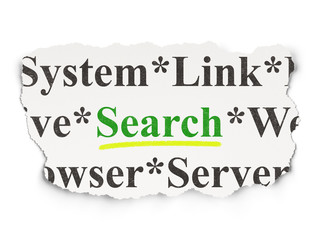 Web development concept: Search on Paper background
