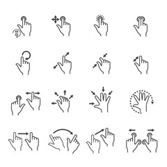 Gesture icons for touch devices