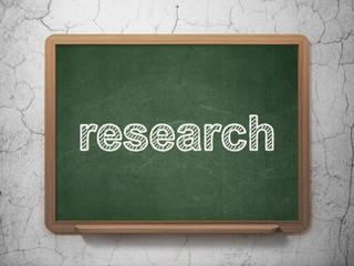 Advertising concept: Research on chalkboard background