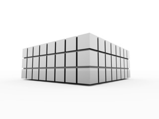 Black and white abstract cubes background