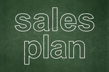 Obraz premium Marketing concept: Sales Plan on chalkboard background
