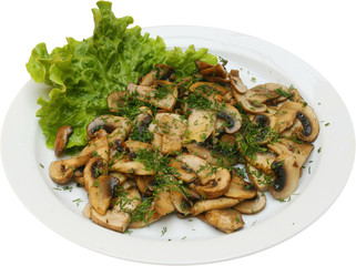 Vegetarian food with mushrooms