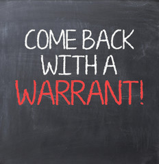 Obraz premium Warrant koncepcja dokumentu autoryzacji na tablicy