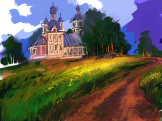 Landscape with Church - 63048503