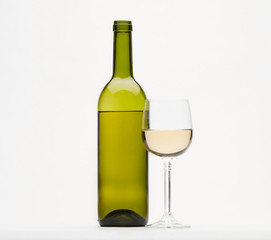 White wine and Wine isolated on white background