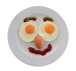 Happy Face Frying Eggs breakfast