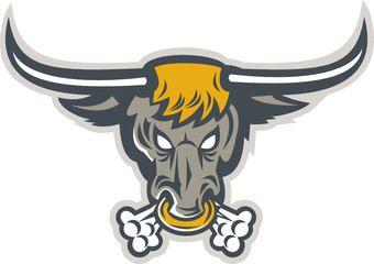 Texas Longhorn Bull Head Front