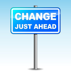 Vector blue change signpost