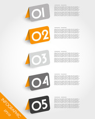 orange origami oblique rounded standing stickers