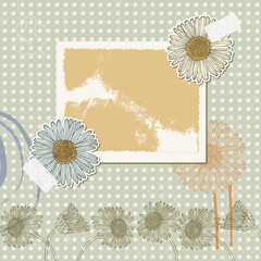 Chamomile retro card