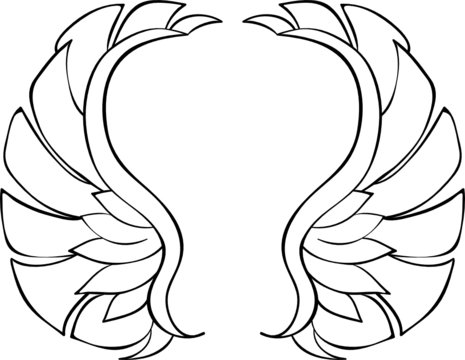 römische Flügel Lineart
