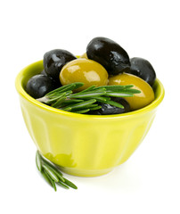 black and green olives